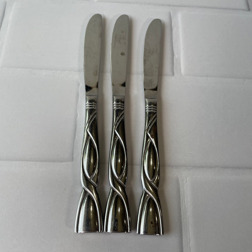 World Tableware Verona Pattern Butter Knives Stainless Steel Set of 3 7in 243